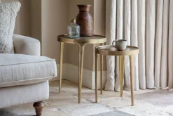 Rohia Cast Metal Side Table - Brass