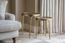 Rohia Cast Metal Side Table - Brass