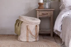 Rohia Laundry Basket - Natural & Cream