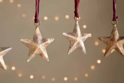 Roshani Star Baubles - Antique Brass (Set of 4)