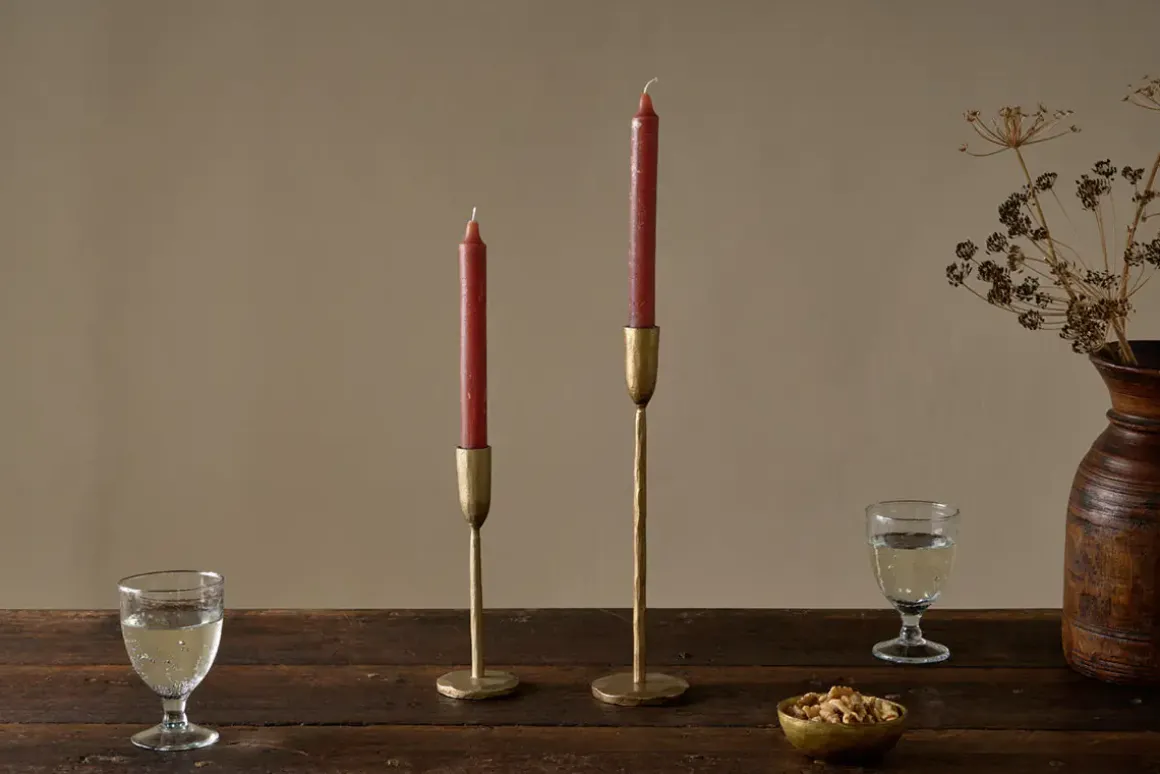 Rustic Soy Blend Dinner Candles - Rust (Set of 2)