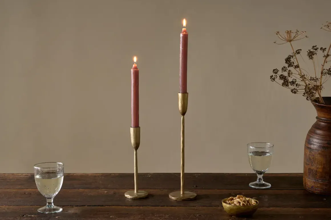 Rustic Soy Blend Dinner Candles - Rust (Set of 2)