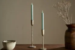 Rustic Soy Blend Dinner Candle - Sage Green (Set of 2)