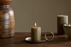 Rustic Soy Blend Mini Pillar Candle - Olive