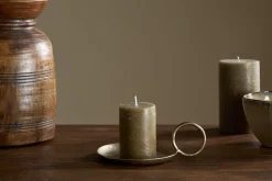 Rustic Soy Blend Mini Pillar Candle - Olive