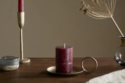 Rustic Soy Blend Mini Pillar Candle - Dark Cherry