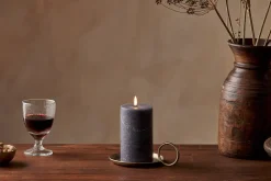 Rustic Soy Blend Pillar Candle - Charcoal - Small
