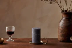 Rustic Soy Blend Pillar Candle - Charcoal - Small