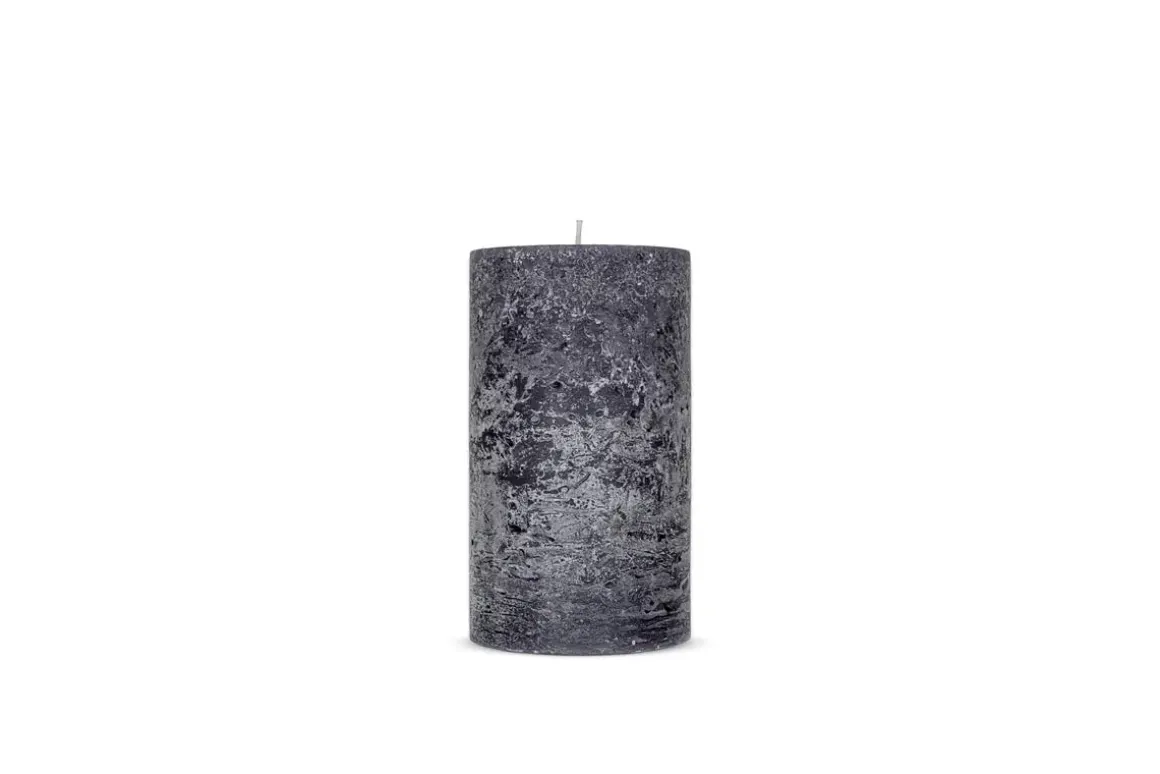Rustic Soy Blend Pillar Candle - Charcoal - Small
