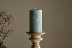 Rustic Soy Blend Pillar Candle - Sage Green - Large