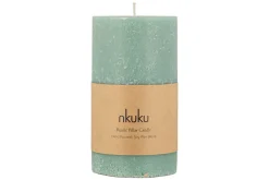 Rustic Soy Blend Pillar Candle - Sage Green - Large