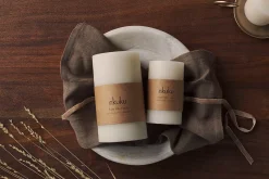 Rustic Soy Blend Pillar Candle - White - Large