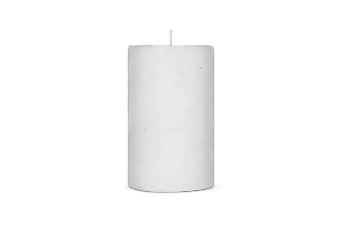 Rustic Soy Blend Pillar Candle - White - Large