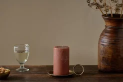 Rustic Soy Blend Pillar Candle - Rust - Small