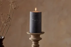 Rustic Soy Blend Pillar Candle - Charcoal - Large