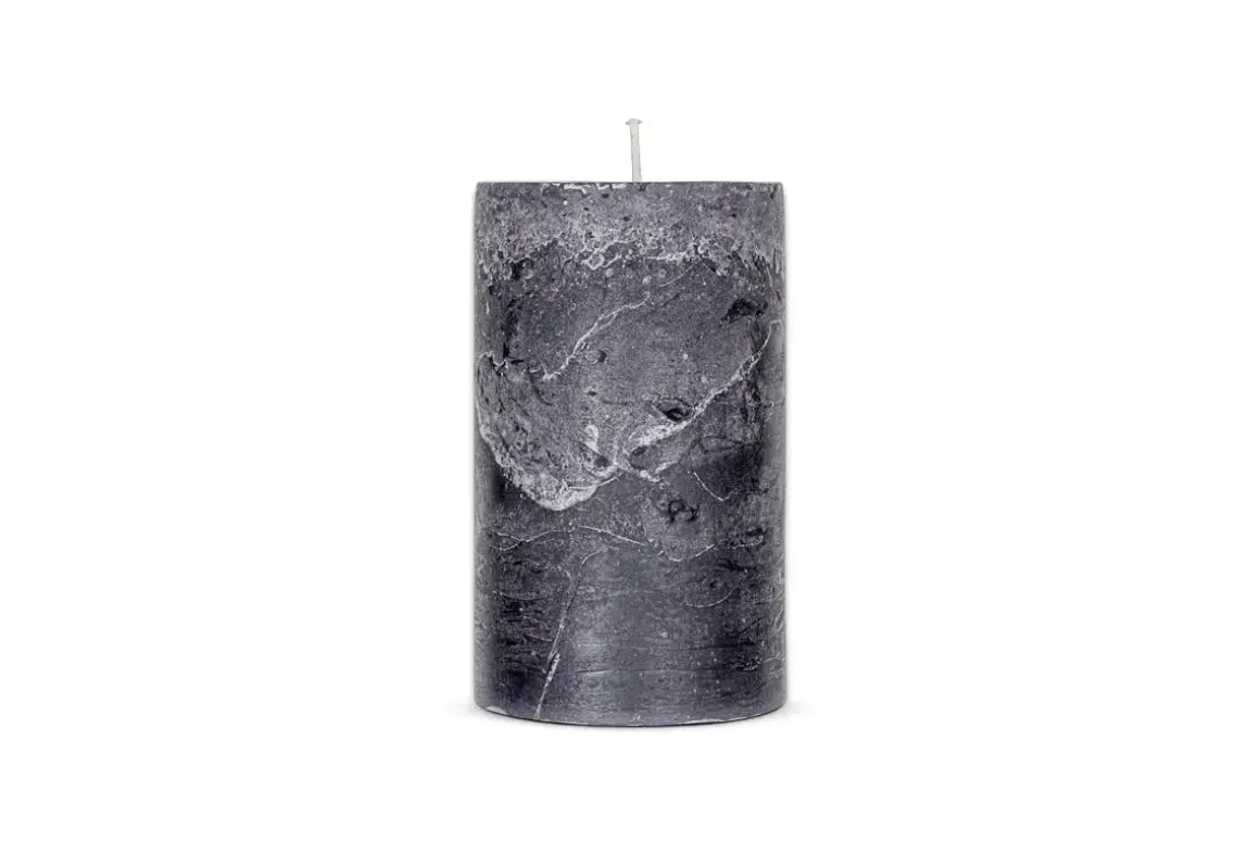 Rustic Soy Blend Pillar Candle - Charcoal - Large