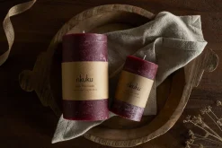 Rustic Soy Blend Pillar Candle - Dark Cherry - Small