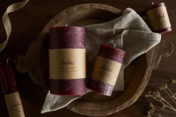 Rustic Soy Blend Pillar Candle - Dark Cherry - Small