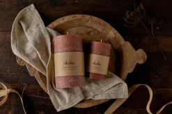 Rustic Soy Blend Pillar Candle - Rust - Large