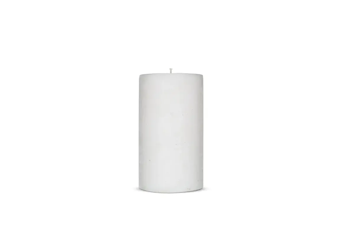 Rustic Soy Blend Pillar Candle - White - Small