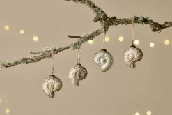 Sachin Shell Baubles - Rustic Gold - (Set of 4)