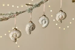 Sachin Shell Baubles - Rustic Gold - (Set of 4)
