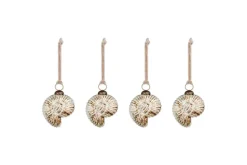 Sachin Shell Baubles - Rustic Gold - (Set of 4)
