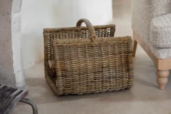 Sadra Rattan Log Basket - Natural
