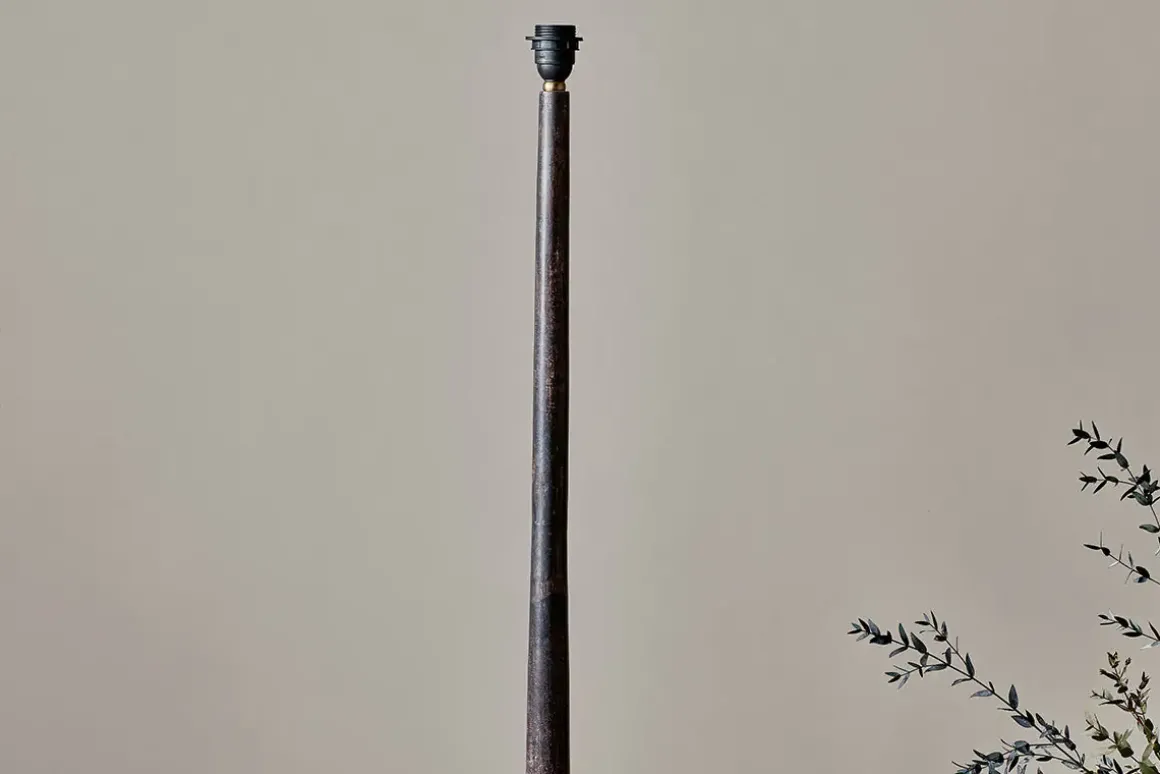 Sahar Mango Wood Floor Lamp - Dark Stain