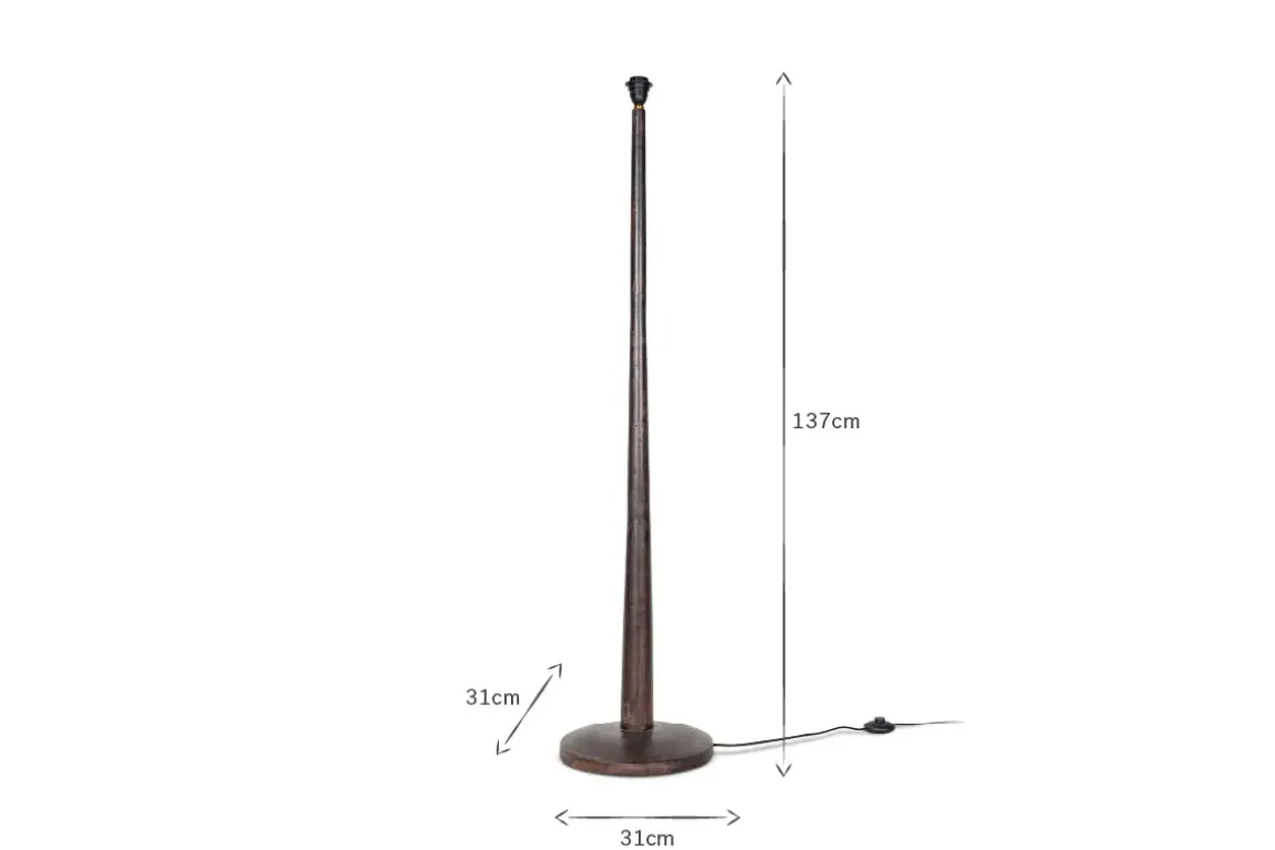 Sahar Mango Wood Floor Lamp - Dark Stain