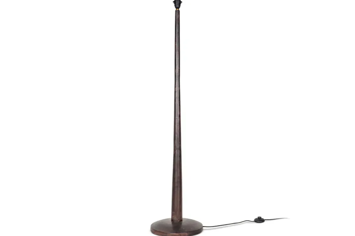 Sahar Mango Wood Floor Lamp - Dark Stain
