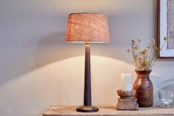 Sahar Mango Wood Table Lamp - Dark Stain