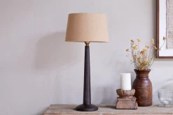 Sahar Mango Wood Table Lamp - Dark Stain