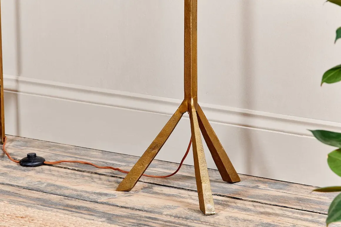 Sahhil Metal Tripod Floor Lamp - Antique Brass