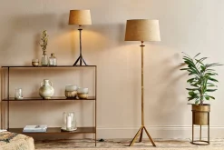 Sahhil Metal Tripod Floor Lamp - Antique Brass