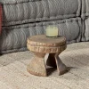 Salman Wooden Decorative Stool - Natural