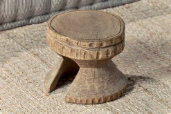 Salman Wooden Decorative Stool - Natural