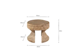 Salman Wooden Decorative Stool - Natural