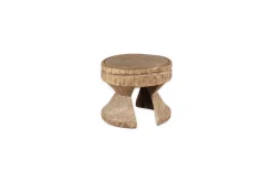 Salman Wooden Decorative Stool - Natural