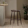 Samaira Leather Counter Stool - Dark Brown