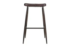 Samaira Leather Counter Stool - Dark Brown