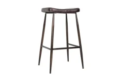 Samaira Leather Counter Stool - Dark Brown