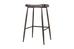 Samaira Leather Counter Stool - Dark Brown