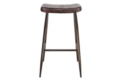 Samaira Leather Counter Stool - Dark Brown