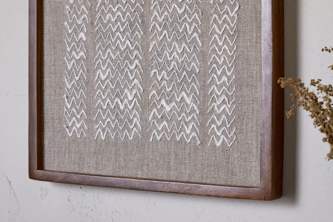 Samaya Hand Stitched Wall Art - Natural