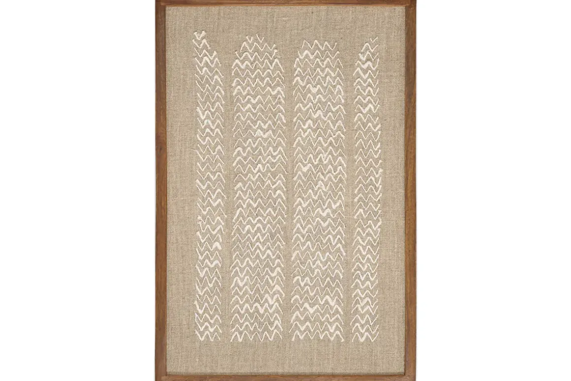 Samaya Hand Stitched Wall Art - Natural