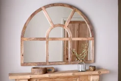 Sande Arched Mango Wood Mirror - Natural