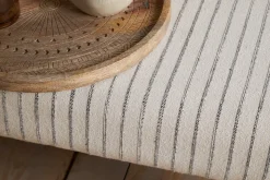 Sanja Stripe Upholstered Bench - Grey