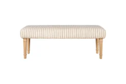 Sanja Stripe Upholstered Bench - Grey