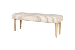 Sanja Stripe Upholstered Bench - Grey